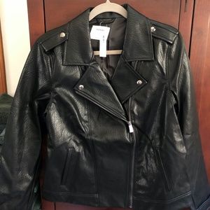 NWT Old Navy black moto jacket women size L